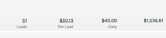 Captura actualizada de Meta Ads de Julie's Services: 51 leads a 30.13 dólares por resultado